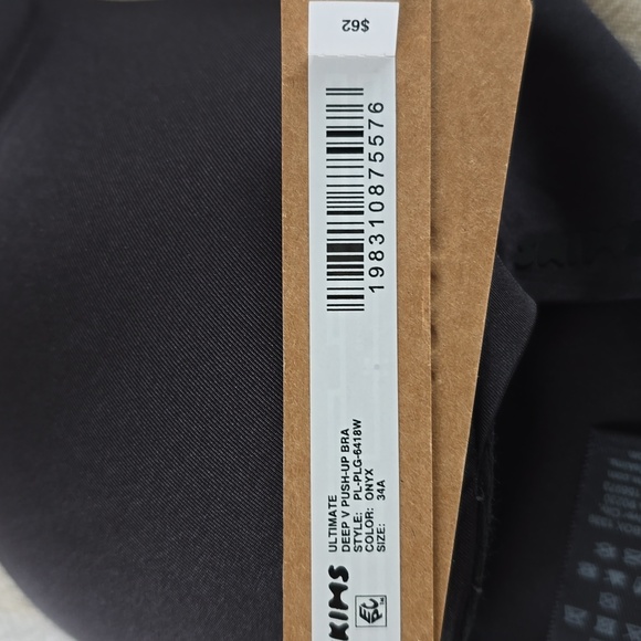 SKIMS Ultimate Deep V Push Up Bra Size:34A Onyx - Picture 4 of 8
